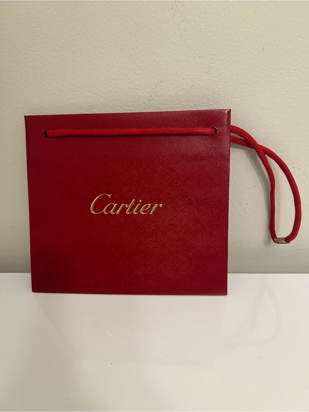 Cartier Red Gift Tote with Gold Logo